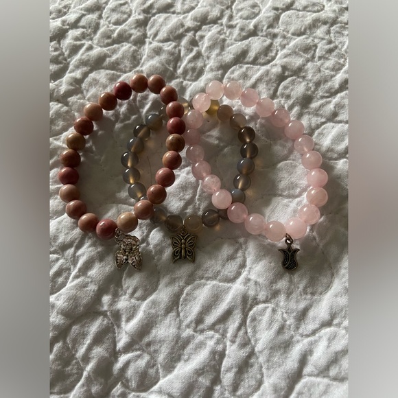 NWOT Set of 3 Natural Stone Bracelets - Picture 1 of 3